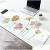 Mouse Pads Pulso Restos Minimalista Abstrato Planta Pad Gaming Mousepad Art Mat Grande Teclado PC Mesa XXL Office Computer Table Drop Del Otzq5