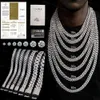 Corrente de elo cubano hiphop big miami icey vvs diamante pesado 24mm esterlina sier moissanite mais vendido