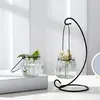 Vases Hanging Bottle Plant Pot Iron Holder Flowers Vase High Quality Home Decoration Glass Hydroponic Container Handmade Creative