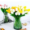 Fleurs décoratives 5 pièces, décoration de fête DIY, simulation de tulipe, 10 couleurs, fournitures de Festival, petite décoration de maison en soie