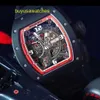 Relógio RM Moissanite Montre RM030 Máquinas RM030 Edição Limitada 42*50mm RM030 Lado Cerâmico Preto NTPT Moldura Vermelha