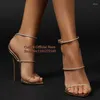 Sandaler Silver Metalliskt läderväv Braid Strappy Metal Pointed Toe Stiletto High Heels Chain Big Size 47 Party Shoes