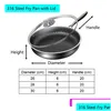 Pfannen 30 cm Pfanne mit Deckel 316 Edelstahl Braten Antihaft-unbeschichteter Wok Doppelseitige Wabenpfanne Drop Delivery Home Garden Kitc Otzml