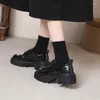 Kleidschuhe 2024 für Frauen Mary Janes Damen High Heels Mode Schnürung Freizeitstiefel Runde Zehenplattform