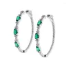 Hoop Earrings DRlove Vintage For Women With Green Cubic Zirconia Bling Earring Beauty Anniversary Gift Female Jewelry 2024