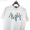 24 New Amiir T 셔츠 편지 인쇄 인쇄 순수면 둥근 목 티셔츠 남성과 여성 캐주얼 짧은 슬리브 틈새 트렌디 브랜드 T