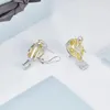 Boucles d'oreilles en argent Sterling 925, ballon à Air avec nœud pour femmes, mode exquise, gemme jaune, goutte d'eau, bijoux de mariage