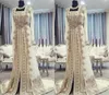 Moroccan Caftan Kaftan Evening Dresses Dubai Abaya Arabic Long Sleeves Amazing Gold Embroidery SquareNeck Occasion Prom Formal Go4868138