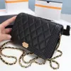 10A One to one replication high quality Classic magnetic hardware womens chain wallets Top Quality Sheepskin caviar Luxurys Designer bag Purse Card Holder 0012