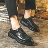 Freizeitschuhe für Herren, Frühling und Herbst, britisches High-End-Geschäft, schwarz, einfach, große Größe