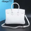 Genuíno couro bk bolsas designer clássico moda feminina camada superior couro puro branco portátil ombro ouro e prata fivela prata artesanal