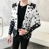 Star Print Slim Fit Blazers Mens Club Dress Groom Tuxedo Mens Formal Wedding Prom Suit Jacket varumärke Costume Homme 240305