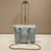 Re Edition 1995 Chain Shoulder Bag Luxury Designer Nylon Crossbody Bag Fashion Women lätt vadderad topp Stitched Handbag dragkedja svart emaljerad triangelmetall handväska