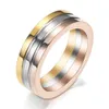 Band Rings Exquisite Japanese and Korean Tri Color Mix and Match Stainless Steel Titanium Steel Ring Jewelry Mens and Womens Trendy Ring Handicrafts J240321