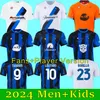 23 24 Lautaro inter Milans Jerseys Thuram Correa dzeko Barella Asllani Frattesi Brozovic 2023 2024 Home Football Shirt Lukaku Bastoni ockcer men kids kits kits