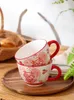 Kubki Happy Lovers Cup z uchwytem w stylu nordyckim ceramiczny kubek ręcznie malowany śniadanie kawa prezent ślubny Wysokie piękno