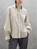 Женские блузки, женская повседневная рубашка 2024, элегантная модная женская прямая блузка с длинными рукавами и цепочкой из бисера