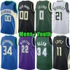 Anpassade herr Youth Giannis Antetokounmpo Damian Lillard Basketball Jersey Milwaukees Khris Middleton Buck Bobby Portis Jr Brook Lopez Beasley Patrick Beverley