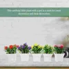 Fleurs décoratives artificielles en pot, 5 pièces, fausses plantes en plastique, petits Pots, pour mariage, bureau à domicile