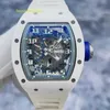RM Watch Racing Watch Спортивные часы Rm030 Ao, ограниченная серия из 50 штук белой керамики, серого, синего цвета, полая