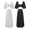 2024 Spring Women's Cross Border Wholesale European and American Beach Vacation Style Sexig Split Half Kjol Set DZ3926