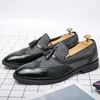 Casual Shoes Designer Loafers Men Leather Tassel Brown Business Men's Pointed Toe Black Banquet Dress