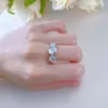 Cluster Rings Vinregem 8 10 MM Lab Created Sapphire Gems Fashion 925 Sterling Silver Cocktail Party Ring For Women Wedding Jewelry Wholesale