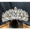 Ciondoli Nuovo Trendy Corona Sposa Fascia per capelli Diademi nuziali Barocco Cristallo Accessori per capelli da sposa Copricapo Festa Grande Tiara Pettine per le donne