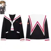 Cosplay Costumes d'anime Cardcaptor Sakura Card Captor Kinomoto Sakura Li Syaoran perruque de jeu de rôle uniforme scolaire homme et femme marin scolaire setC24321