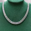 Nouveau S925 argent Sterling plein diamant collier femme luxe géométrique simple rangée blanc 5a Zircon bijoux