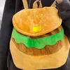 Sac à dos sacs Parent-enfant en peluche porte-monnaie dessin animé Burger sac maternelle école enfants Pack Hamburger