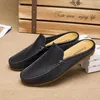 Bequeme Lazy Flat Freizeitschuhe Slip-On Herren Halbsommer-Flats Atmungsaktive leichte Muller-Hausschuhe