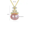 Pendant Necklaces Korean Fashion Sweet Pearl Shiny Zircon Crown Necklace Jewelry Sexy Charming Women Clavicle Chain Accessories Drop Dhgls