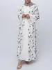 Ethnische Kleidung Eid Muslim Abayas Frauen Party Abaya Print Flare Sleeve Cardigan Marokko Kaftan Ramadan Lace-up Islam Dubai Arab Long Robe