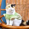 أزياء القط لينة من منقوشة الكلب ملابس الحيوانات الأليفة البوليستر تنفس بوليستر الأميرة تنورة preppy على طراز بلوز قميص فستان الصيف