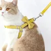 Dog Collars Cat And Collar Adjustable Cute Bowknot Harness Small Medium Pet Traction Rope Outdoor Walking