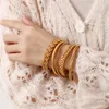 Bangle 5 stks/set Glanzende Jelly Stapelbare Boeddhistische Siliconen Buis Weave Armband Set Lucky Charm Meisjes Sieraden