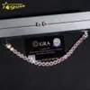 Designer smycken Hot Selling S925 Pass Diamond Tester GRA Certificate 8mm Hip Hop Necklace Armband 925 Sterling Silver VVS Rainbow Moissanite Tennis Chain