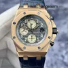 Business-Mode-Armbanduhr, AP-Armbanduhr, Royal Oak Offshore-Serie, 26470OR, graues Ruthenium-Zifferblatt, Datums-Timer, 42 mm, 18-karätiges Roségold-Material, komplettes Set, Garantiekarte