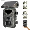 Hunting Trail Cameras Solar Night Vision Trail Camera 50MP 4K Hunting Camera 0.3s Trigger Time Trail Camera for Wildlife Monitoring and Hunting Q240321