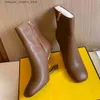 Boots Top Quality Ankle Boots Fashion designers shoes Full Grain Leather Metal shaped heel Cowskin womens shoes 9CM High heeled combat boot 35-41 with box Q240321