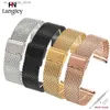 Watch Bands Stainless Steel Mesh Band Wrist Straps Rose Golden Black band 18mm/20mm/22mm/24mm Fashion Durable Straps Wholesale Y240321
