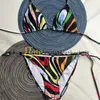 Kolor Stripe Swimwear Sexy Backless One Piece Swimodear Letnia wakacje plaż