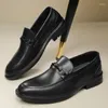 Chaussures décontractées en cuir véritable pour hommes, mocassins à semelles souples, costume classique de Banquet d'affaires, vente en Europe et en amérique