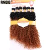 Pacote ANGIE Feixes de Cabelo Encaracolado Sintético Kinky Dois Tons Ombre Cor Tecer Cabelo 16 18 20 Polegadas Misturado 1 Pacote de Solução