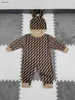 NYHET TODDLER JUMPSUITS SPANDA CRAYLING SUIT Kids Designer Kläder Storlek 59-90 cm Nyfödd bodysuit stickad hatt och filt 95*95 cm 24mar