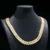 Stor lager VVS Moissanite Iced Out Miami Diamond Cuban Link Chain Sterling Sier 14K Rapper Hip Hop Necklace