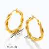 Hoepel oorbellen eenvoudig ontwerp gouden kleur gedraaide cirkel voor vrouwen persoonlijkheid elegante jonge meisjes ronde feestsieraden