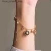 Charm Bracelets Compass Eight-pointed Star Charm Gold Color Simple White Shell Clover s for Women Gift Q240321
