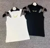 Damen-Designer-Kette, Gürtel, Spleißweste, modisches T-Shirt für Damen, T-Shirts, Top, T-Shirt, sexy T-Shirts, Sommer, gestricktes Tank-Top, atmungsaktiver Pullover, weiße Tops